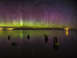 star, Northern Lights Lake, Night