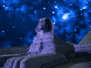 star, Sky, Statue monument, sphinx