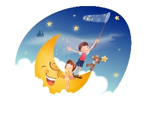 moon, star, Kids