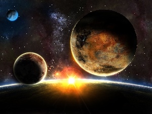 Planets, star, Universe