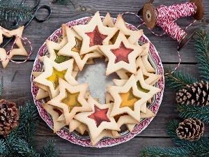 Cookies, Stars, plate