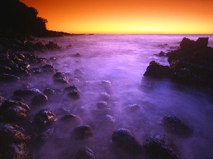 Aloha State Hawaje, rocks, Great Sunsets, sea