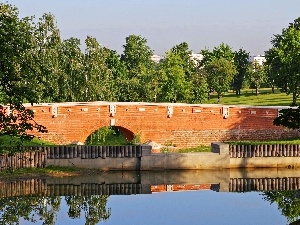 stone, lake, Tsaritsyno, bridge, Park