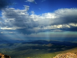 clouds, Stones, Mountains