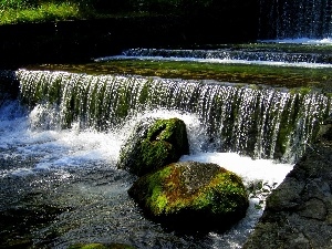 Stones, waterfall