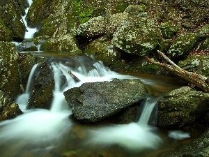 Stones, waterfall
