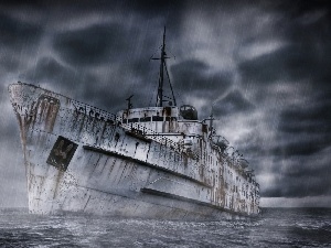 sea, Storm, Ship