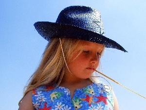 Hat, Straw, girl