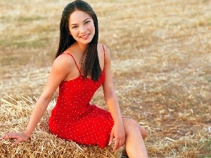 straw, dress, Kristin Kreuk, red hot