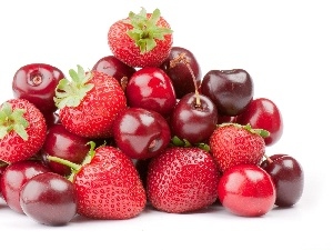 strawberries, cherries