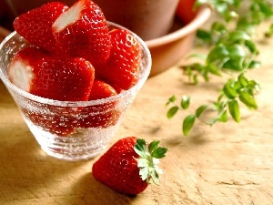 Red, strawberries, cup