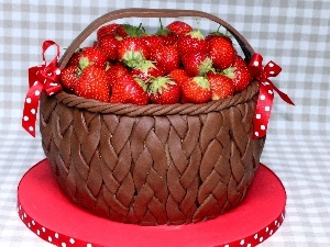 stand, strawberries, basket