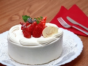 strawberry, cake