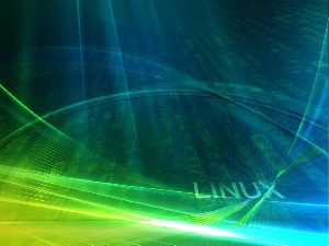 streaks, green ones, Linux, Blue