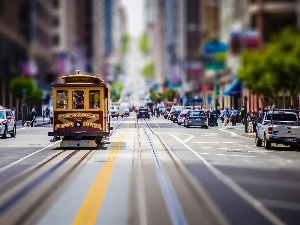 Street, tram, San Francisco, USA