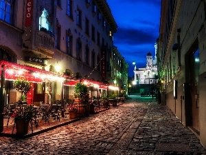 Street, paved, Helsinki, Restaurant