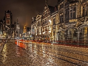 Street, chair, St. Petersburg, Night