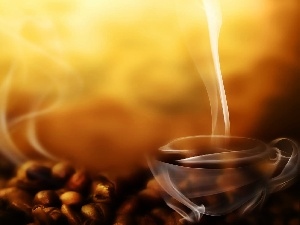 strips, cup, grains, smoke, coffee