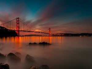 sun, west, San Francisco, bridge