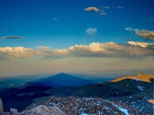 luminosity, sun, ligh, Mountains, flash, clouds, Przebijaj?ce