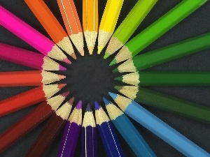 sun, shape, rainbow, crayons