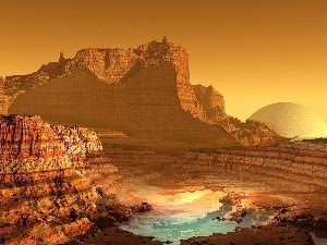 west, sun, canyon