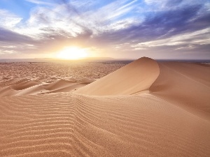 west, sun, Desert