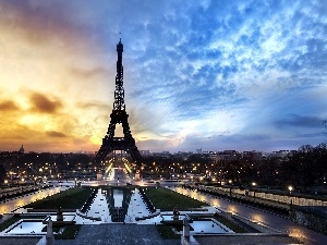 Great Sunsets, Champs Elysees, Paris, France, Eiffla Tower