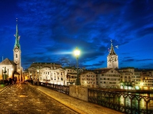 Switzerland, Zurich, bridge, Town