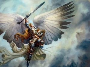sword, Armor, Women, angel