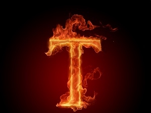 letter, T, Flame