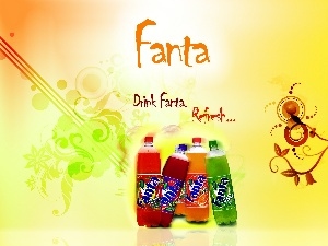 Tastes, four, drink, Fanta
