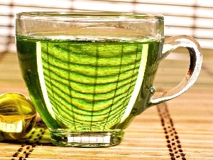 green, tea, cup