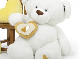 teddy bear, hearts, Plush