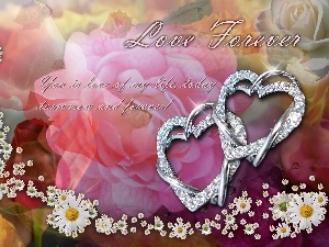 Flowers, text, heart