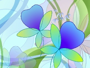 Flowers, texture, Blue