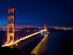 The Golden Gate Bridge, Floodlit