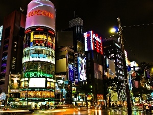 Tokio, Street, buildings, Japan, Town