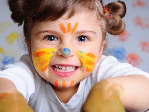 tooth, face, girl, painted