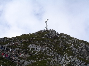 Giewont, Tourists, Cross