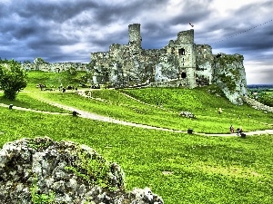 Path, Tourists, Castle