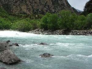 Tourists, Stones, tear, River