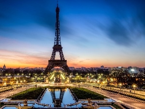 tower, town, Paris, Eiffla, panorama