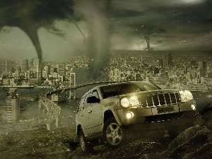 Town, Grand Cherokee, tornadoes