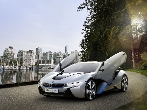 Town, Doors, BMW i8 Concept, Open