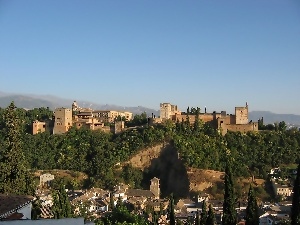 fortified, town, panorama, Spain, alhambra, Andalusia, Granada