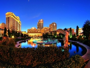 Town, Las Vegas, fountain, Bush