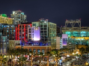 Night, Town, The United States, San Diego
