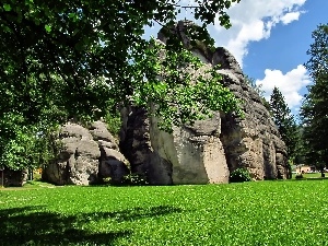 Town, bed-rock, Czech Republic, Adrspach