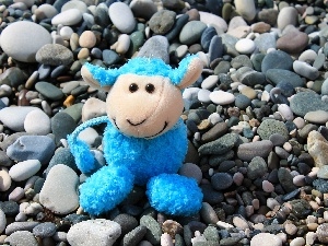 Blue, toy, Stones